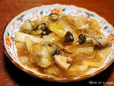 牡蠣と白菜の炒め煮